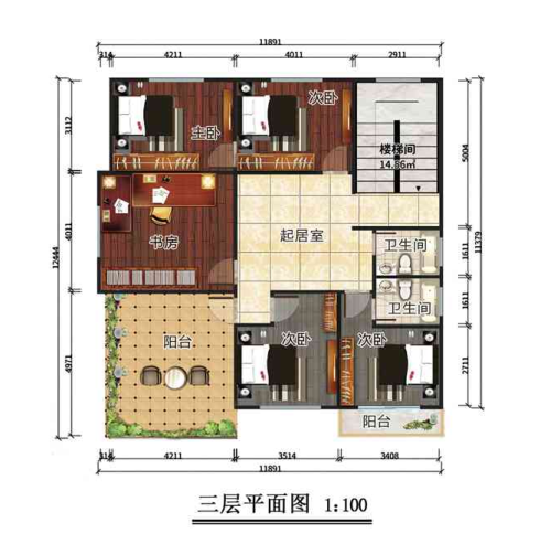 三層440平米裝配式鋼結構農(nóng)房